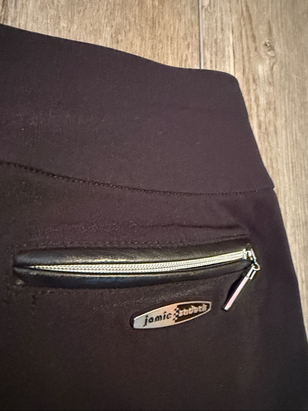 jamie sadock Black Straight-Leg Pants with Contrast Zippers - Picture 6 of 6